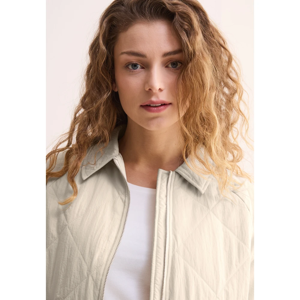 cecil Gewatteerde jas met trekkoord zoom Beige Dames