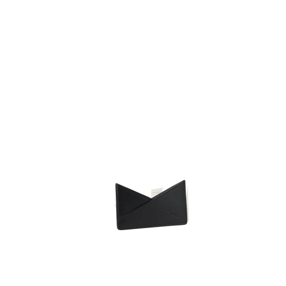 MM6 Maison Margiela Zwarte leren creditcardportemonnee Black Heren