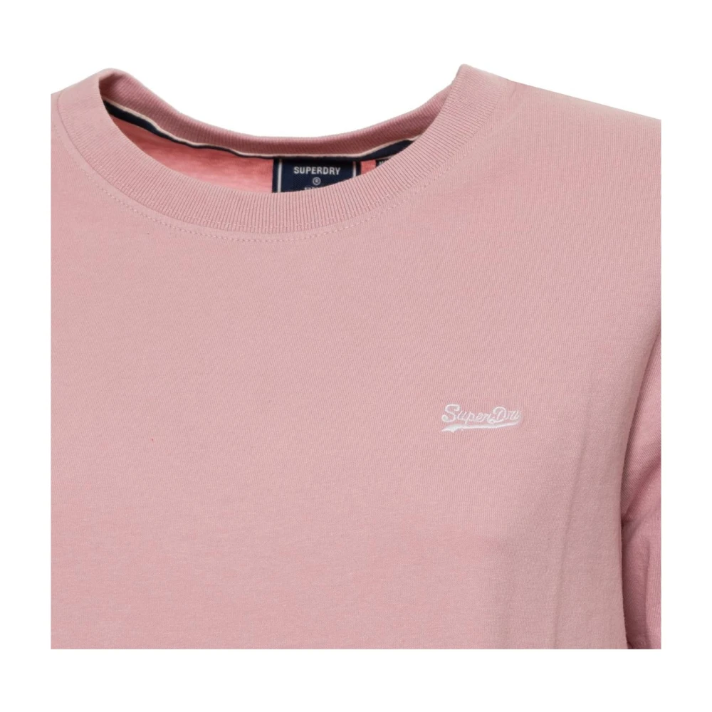 Superdry Geborduurd Logo T-shirt voor vrouwen Pink Dames
