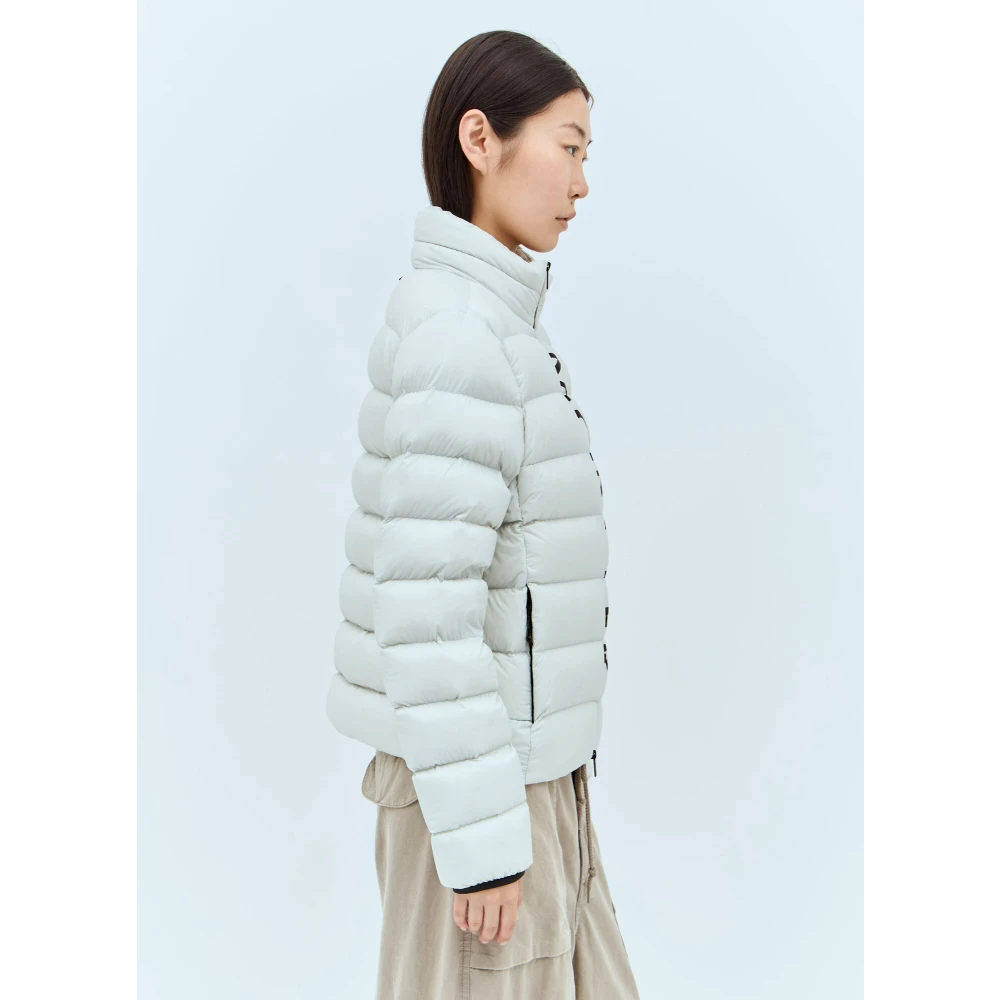 Moncler Gewatteerd Donsjack met Logoprint Gray Dames