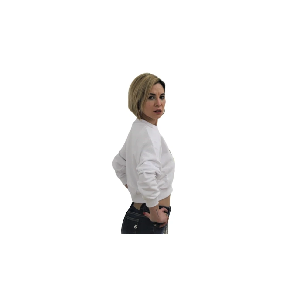 Gaëlle Paris Sweatshirt met ronde hals White Dames