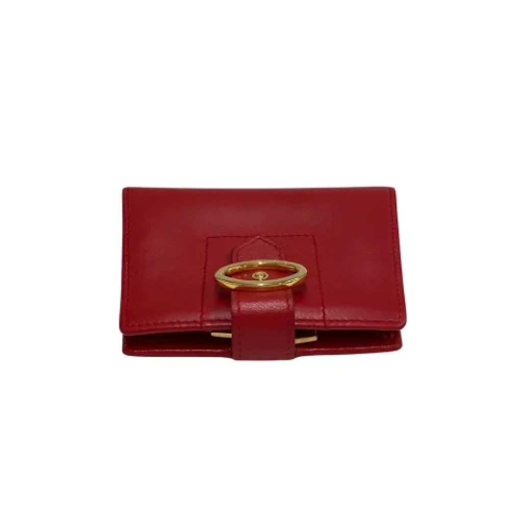 Dior Vintage Pre-owned Leather wallets Red Dames