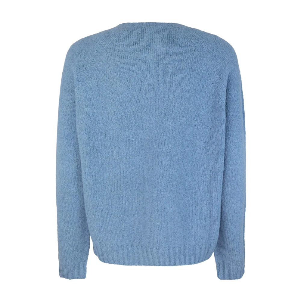 Max Mara Blauwe Raglan Trui Alpaca Mix Blue Dames