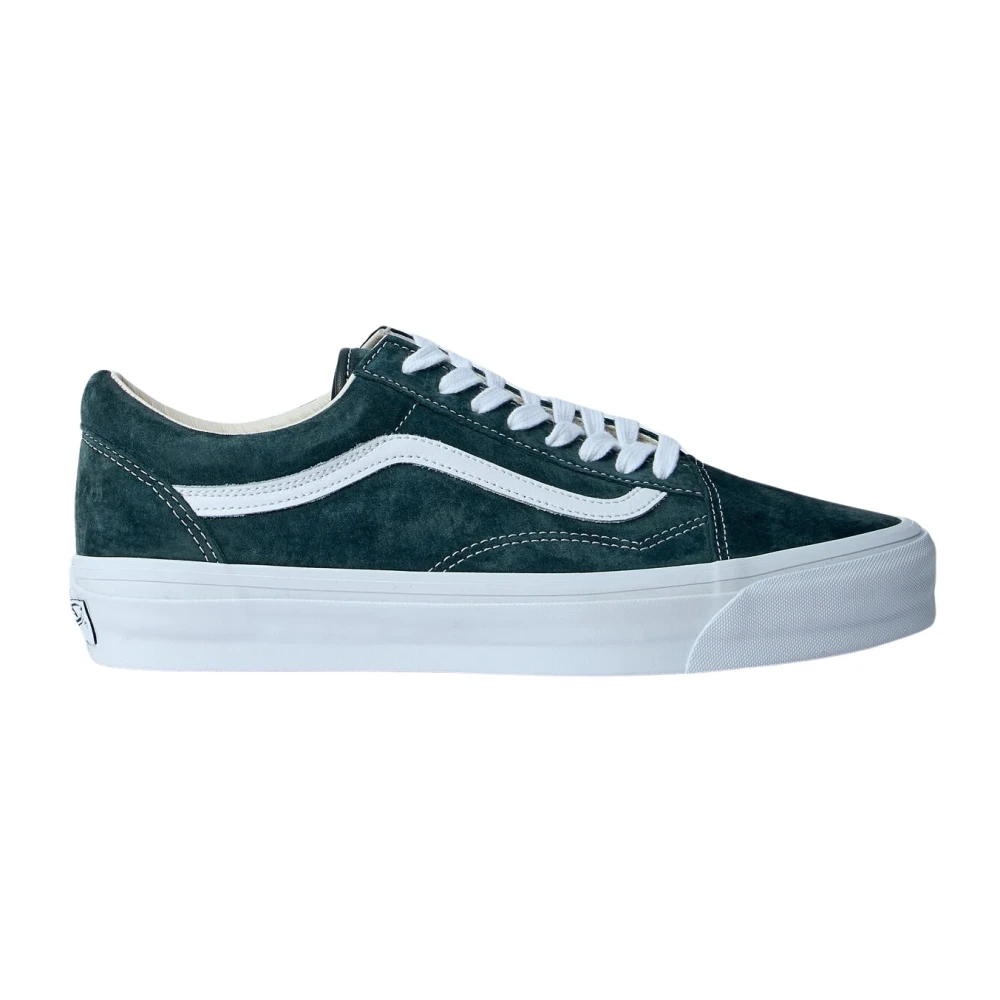 Vans Men's Green Sneakers, 11 Uk, Suede Leather Trainers With Logo Print
