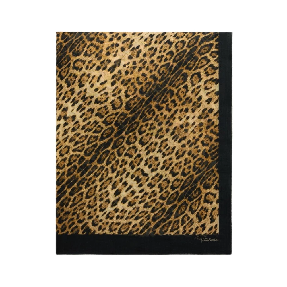 Roberto Cavalli Women's Beige Jaguar Print Modal Cashmere Scarf - Scarves - One Size - Accessories