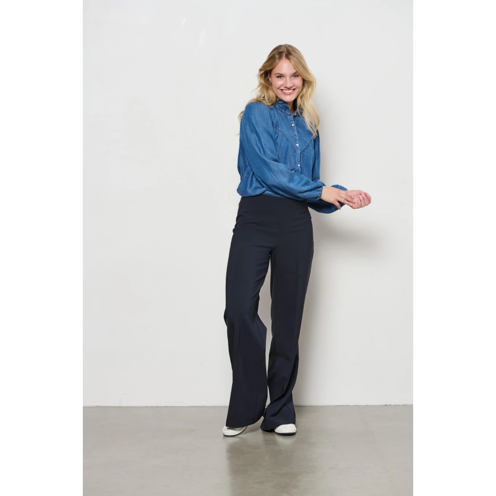 &Co Woman Wijde Broek Zomerse Stijl Blue Dames