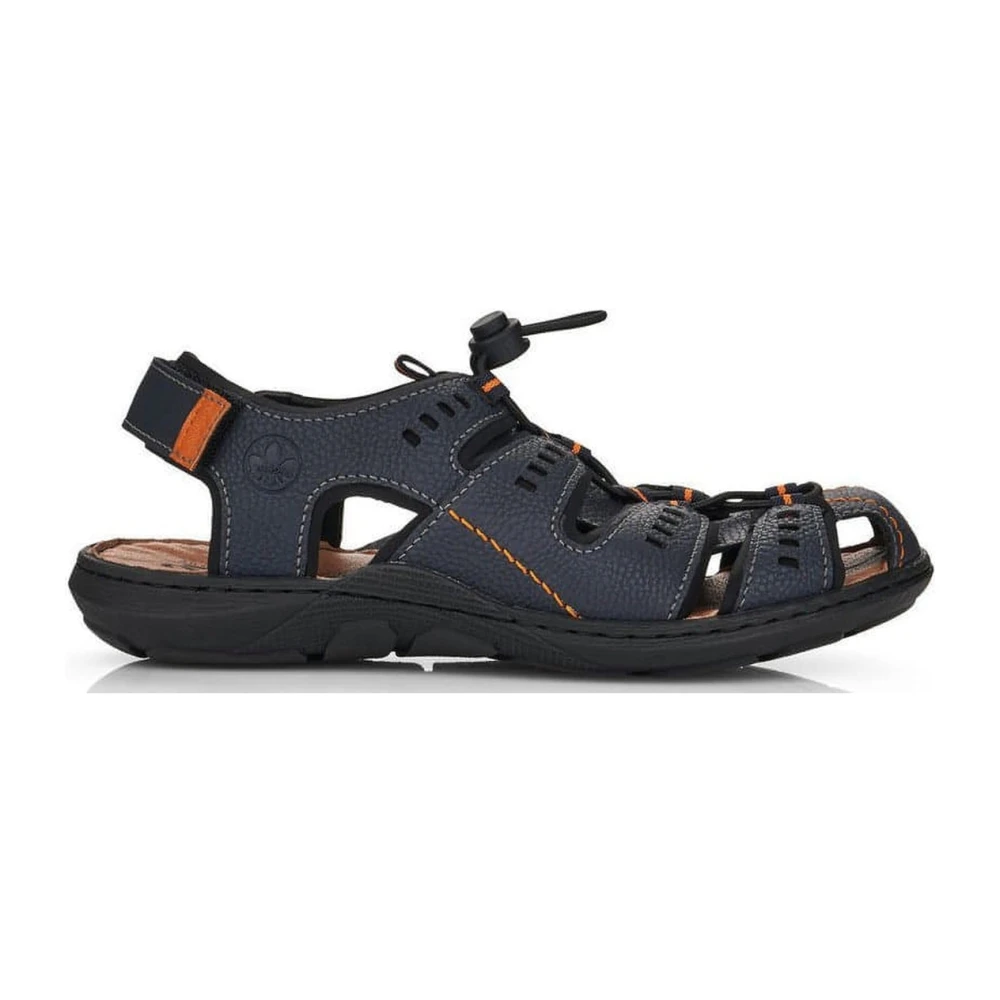 Rieker Men's Blue Flat Sandals - Flat Sandals - 9 Uk - Shoes