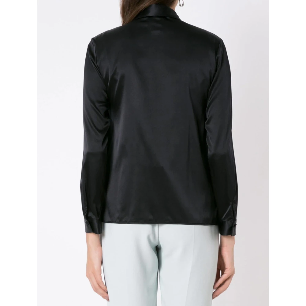 Emporio Armani Klassieke Button-Up Shirt Zwart Black Dames