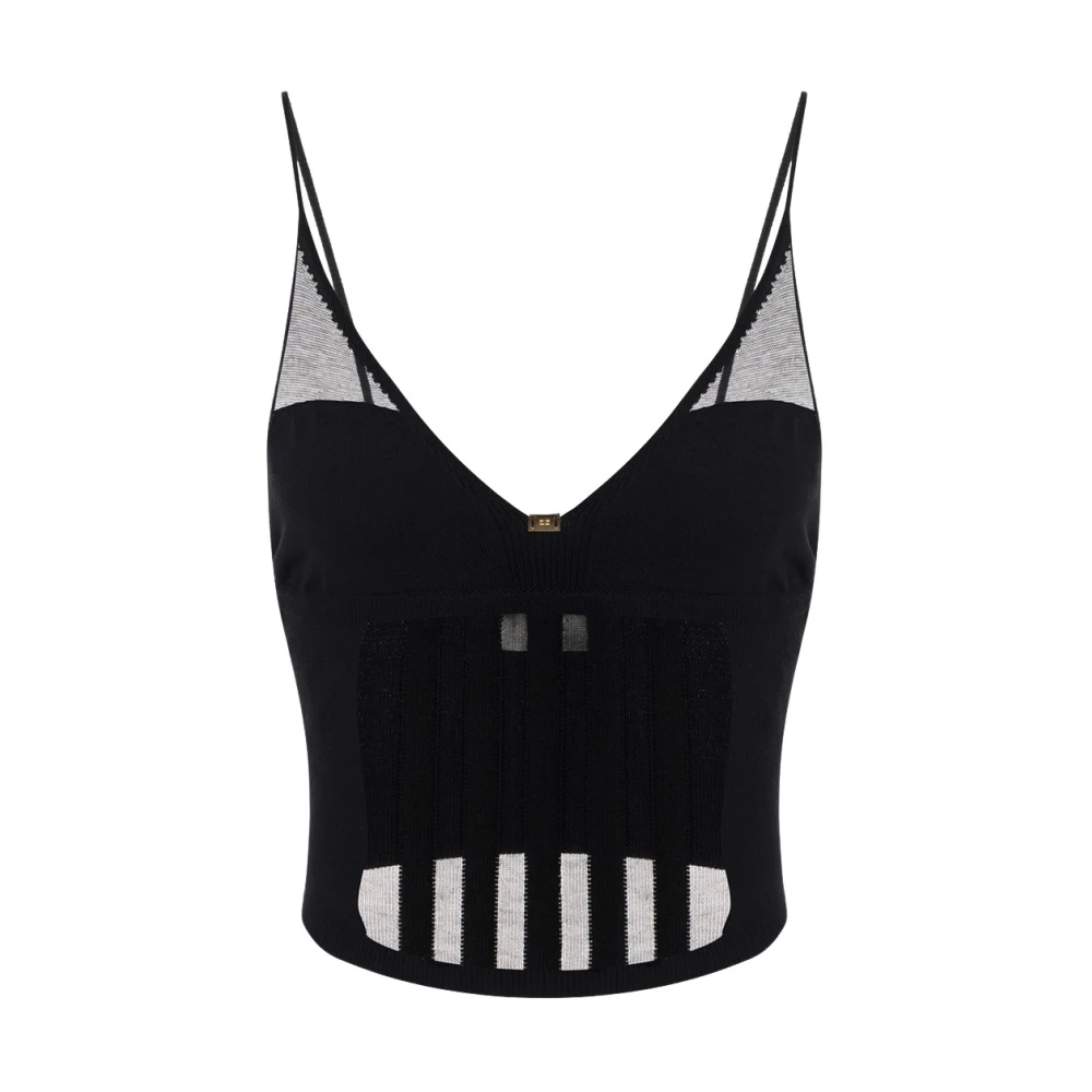 Elisabetta Franchi Zwarte Top voor Vrouwen Black Dames