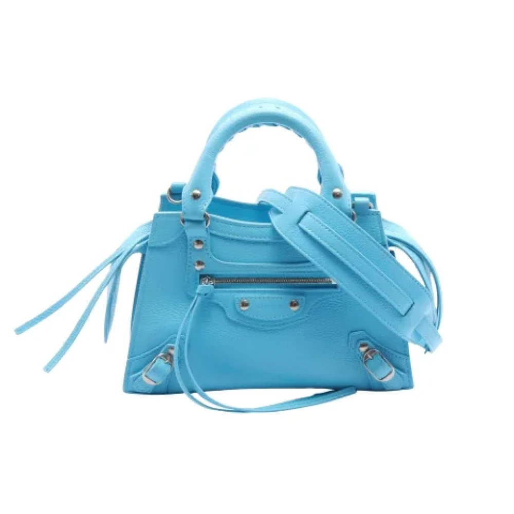 Balenciaga Vintage Pre-owned Leather balenciaga-bags Blue Dames