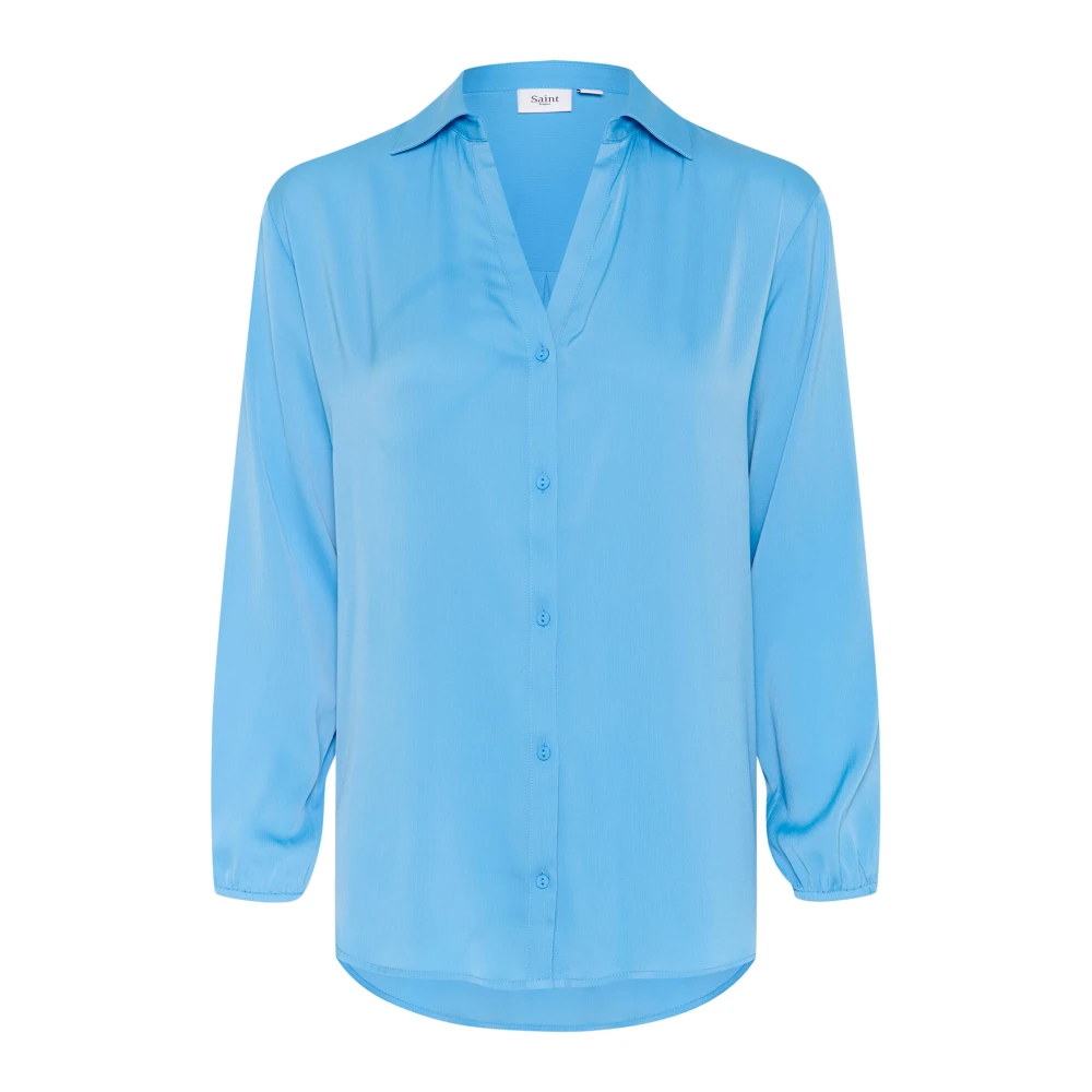Saint Tropez Elegante Itinasz Shirt Bluser All Aboard Blue Dames