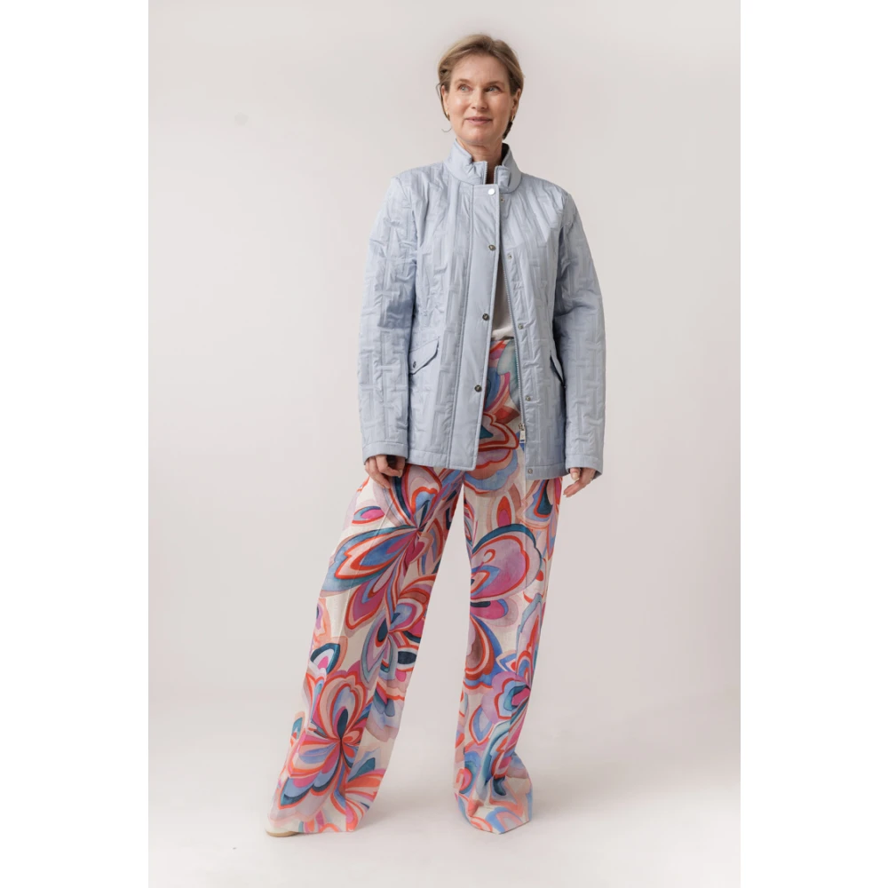 Fuchs Schmitt Lichtblauw Jack met Opstaande Kraag Blue Dames