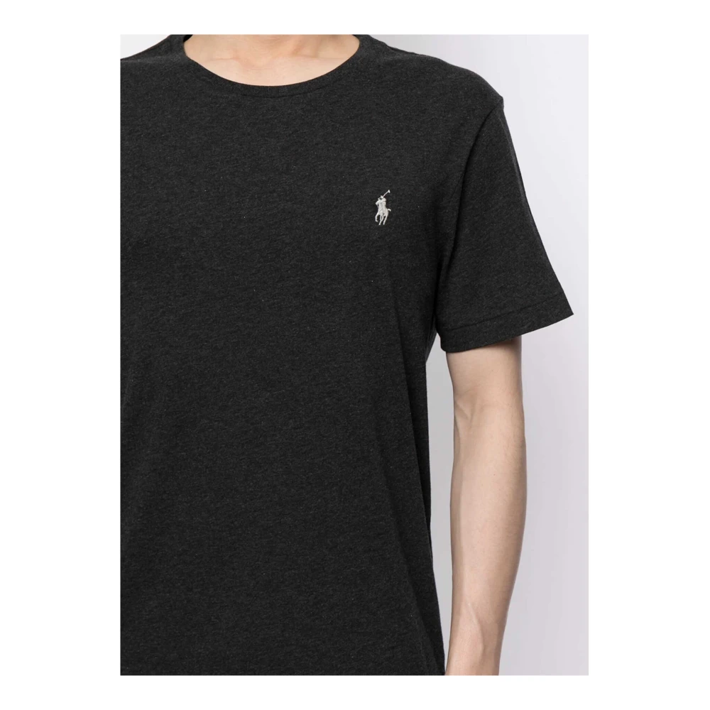 Polo Ralph Lauren Geborduurd T-shirt met korte mouwen en ronde hals Black Heren