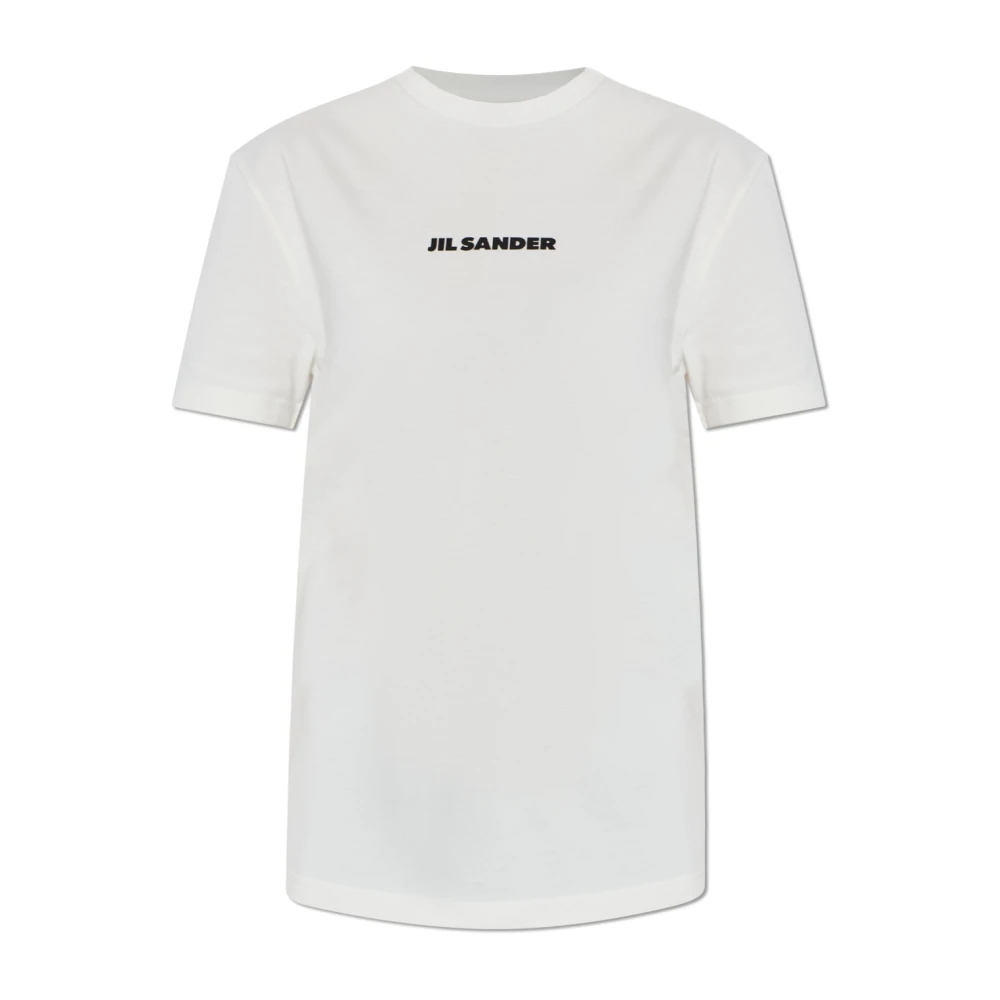 Jil Sander Women's White T-Shirts, L, Logo T-Shirt