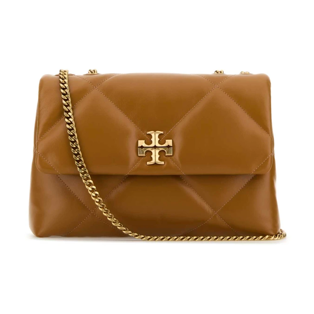 TORY BURCH Stijlvolle Karamel Leren Schoudertas Brown Dames