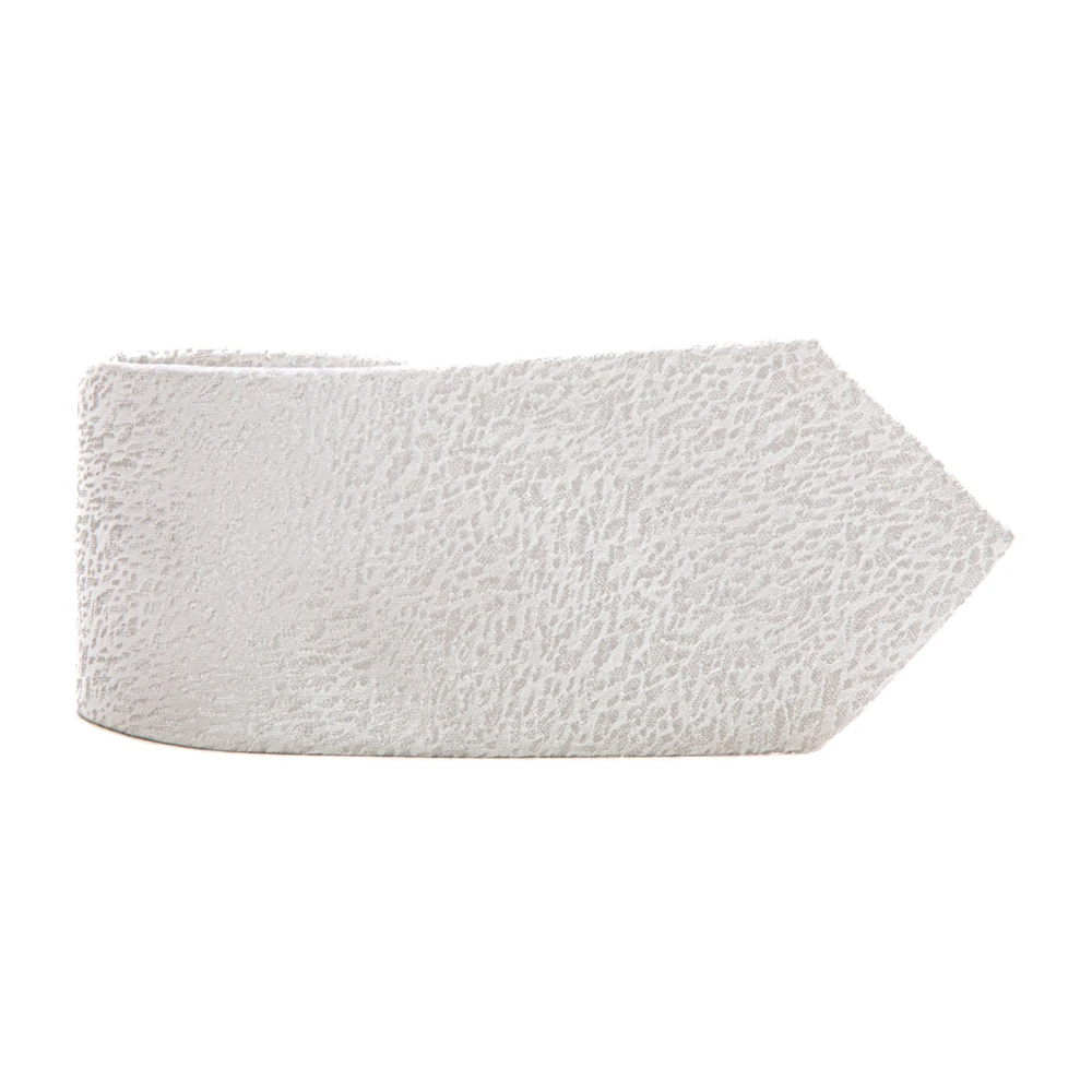 Emporio Armani Glanzende Abstracte Zijden Stropdas White Heren