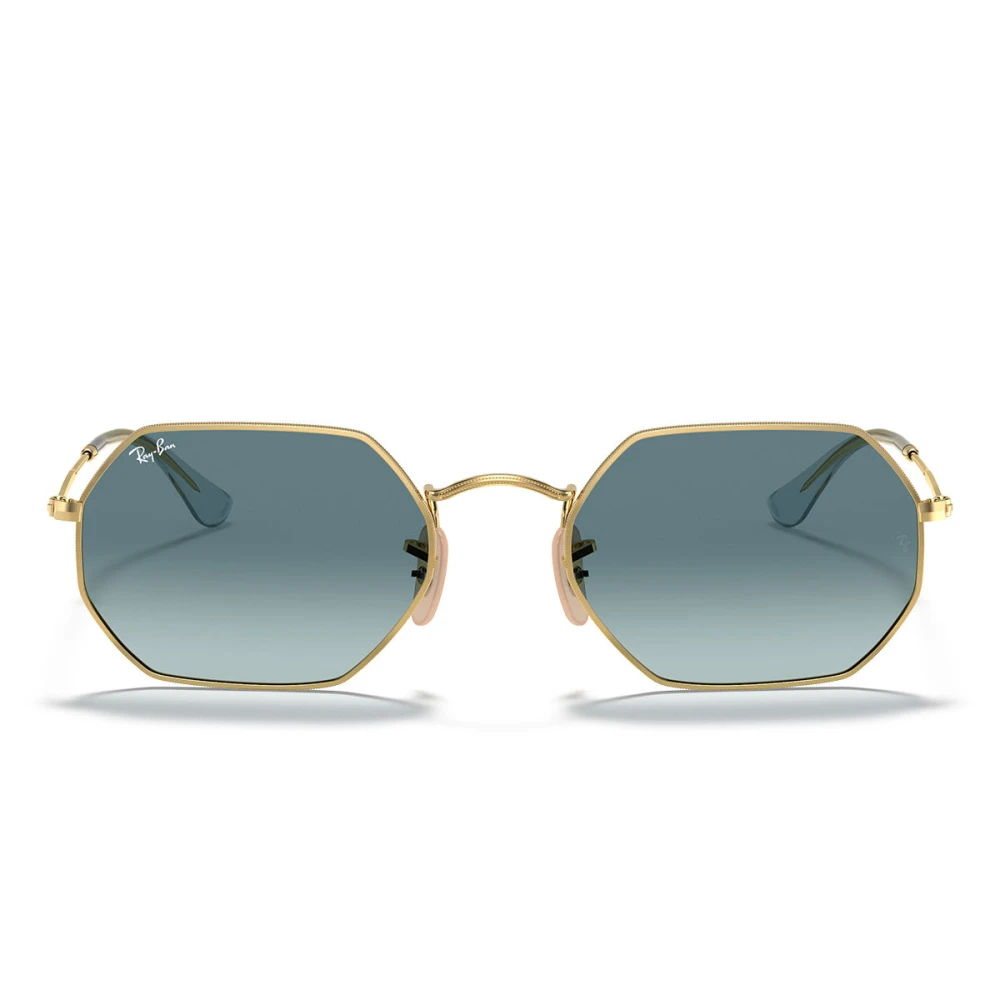 Ray-Ban Sunglasses Octagonal Classic - Arista Gold Frame Blue Lenses 53-21, RB3556N - Image 7