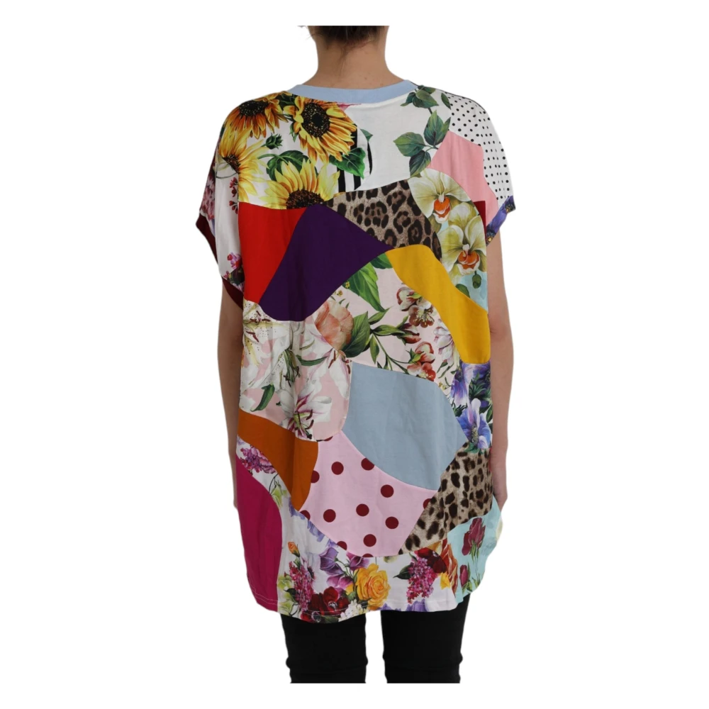 Dolce & Gabbana Patchwork Zijde-Katoen Blouse Top Multicolor Dames