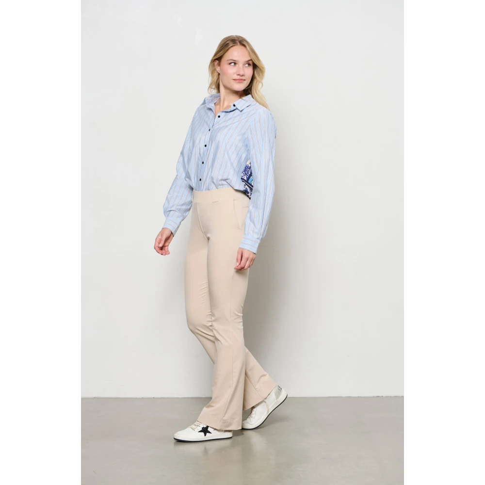 &Co Woman Overhemd met lange mouwen effen kleur Blue Dames