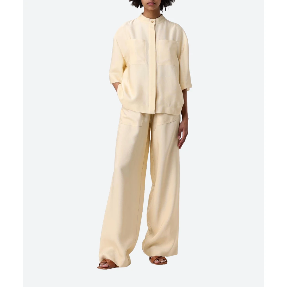 Hugo Boss Trekkoord Twill Broek Beige Dames