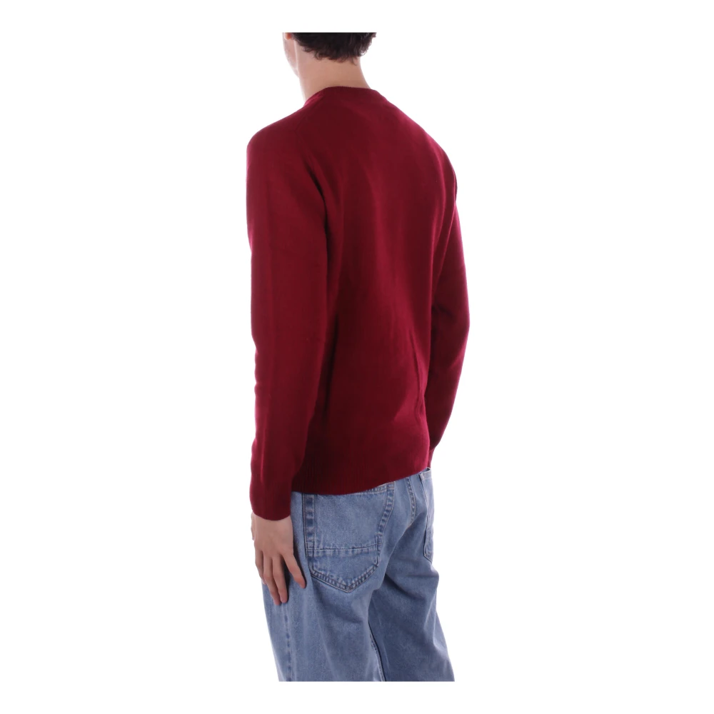 Saint Barth Bordeaux Logo Sweater Regular Fit Red Heren