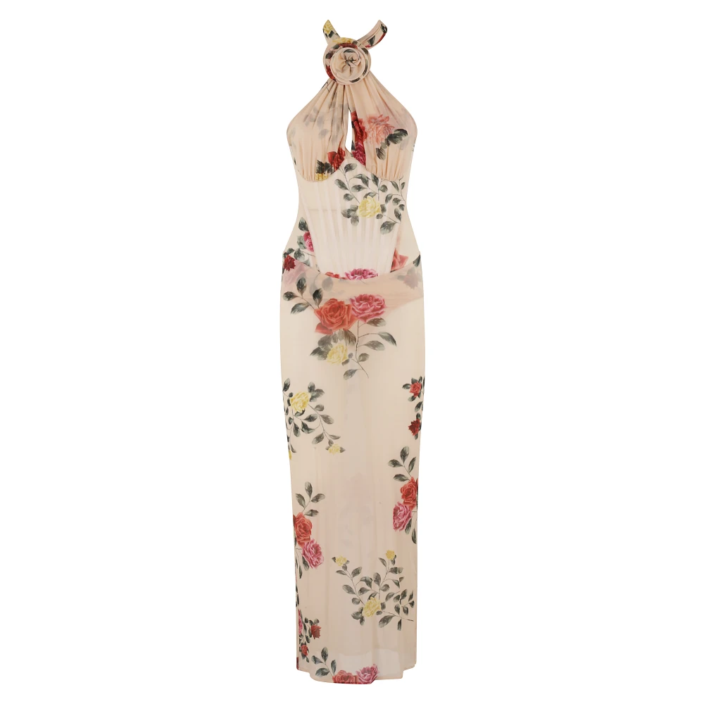 Magda Butrym Beige Print Jurk Beige Dames