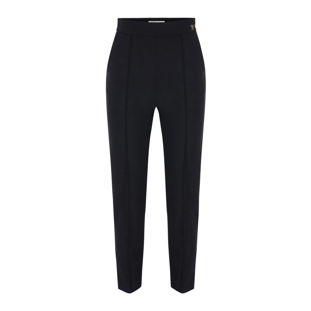 Elisabetta Franchi , Cropped Trousers, Female, Black, S, Technical Fabric Trousers