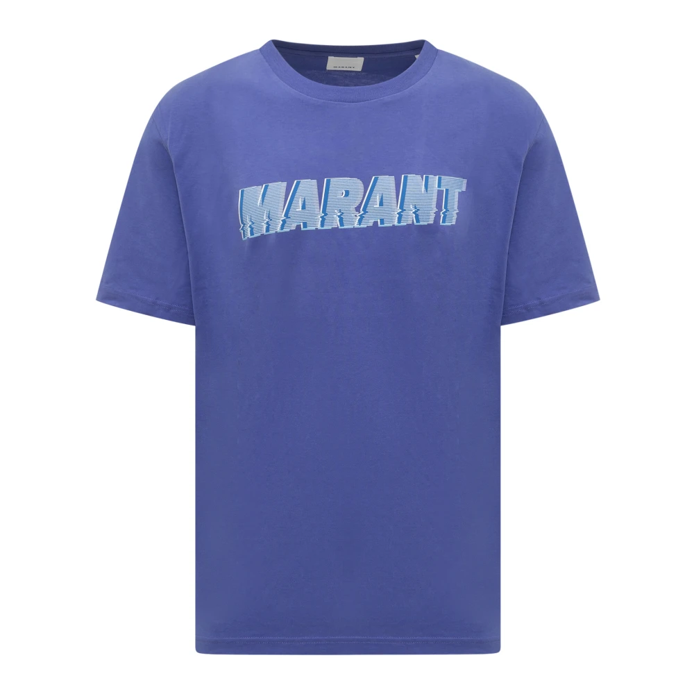 Isabel marant Logo Crew Neck T-Shirt Blue Heren