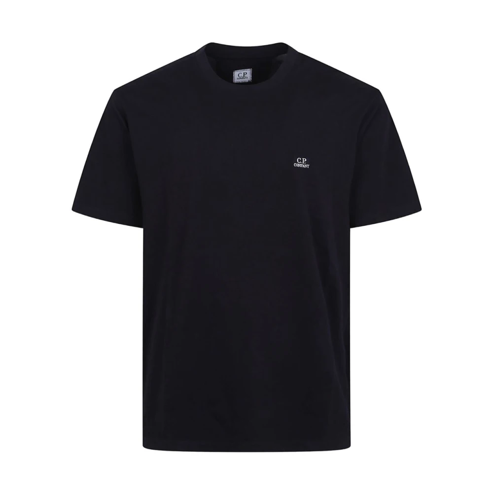 C.p. Company , T-Shirts, Male, Blue, S, Logo Cotton T-Shirt