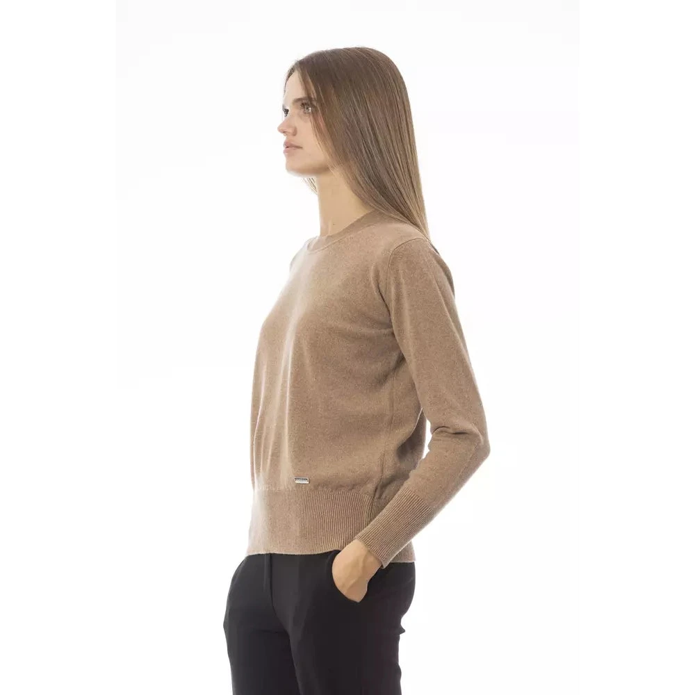 Baldinini Luxe Beige Wollen Kasjmier Trui Beige Dames