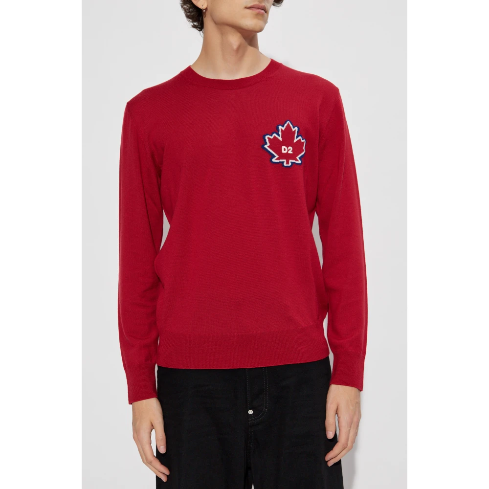 Dsquared2 Wollen trui met logo Red Heren