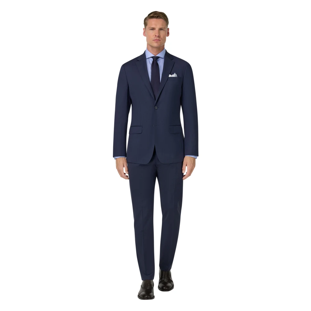 Boggi Milano Herren Blau Anversa Micro Pattern Anzug