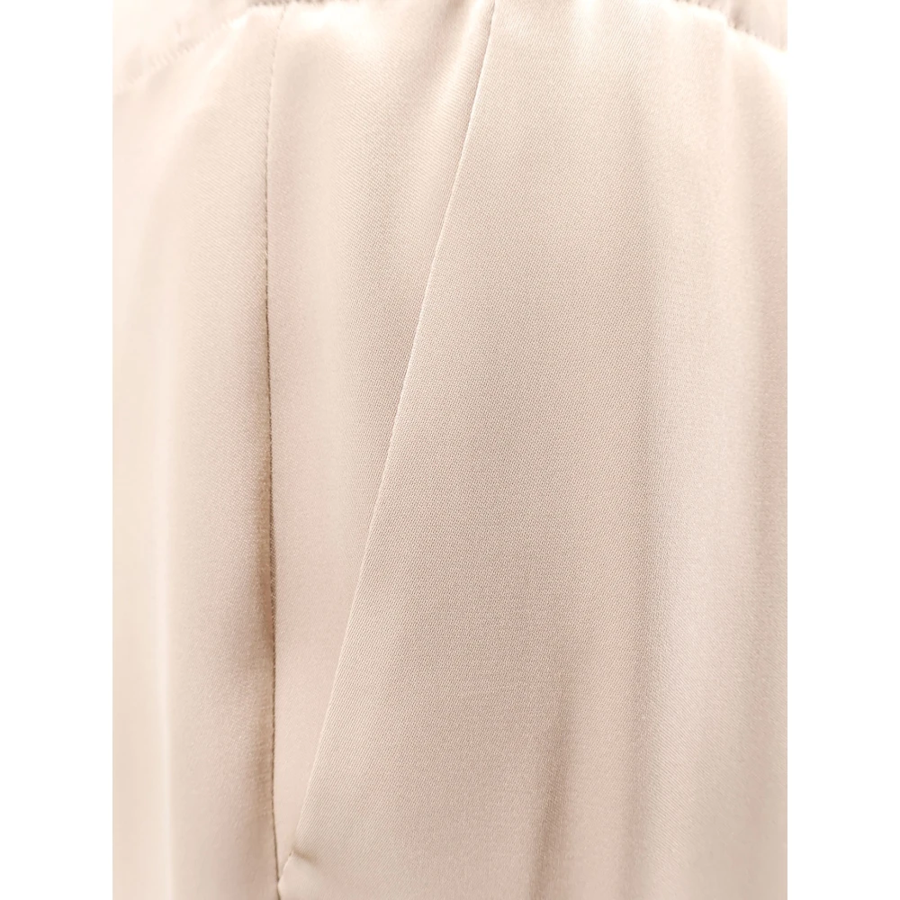 Giorgio Zijden Oversize Wijde Pijp Broek Beige Dames