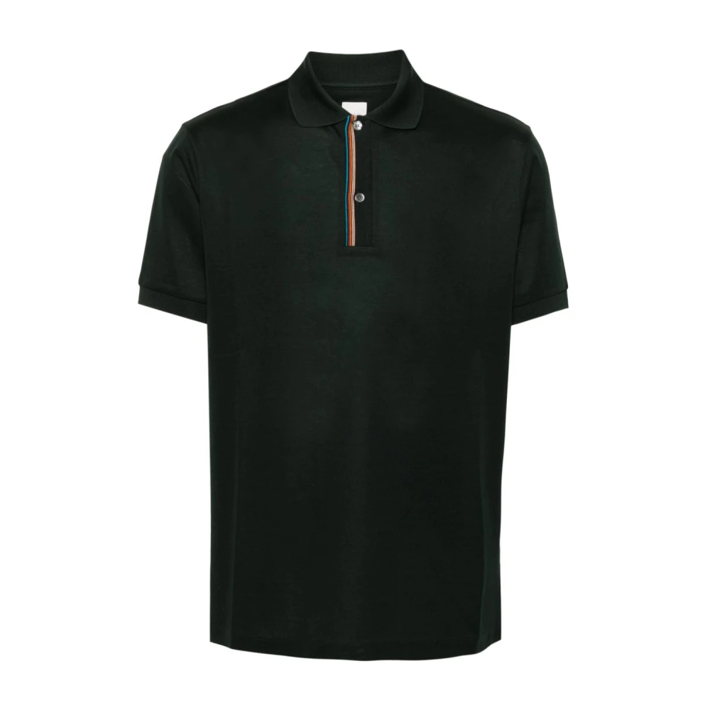 Paul Smith Blauw Poloshirt met Signature Stripe Trim Green Heren