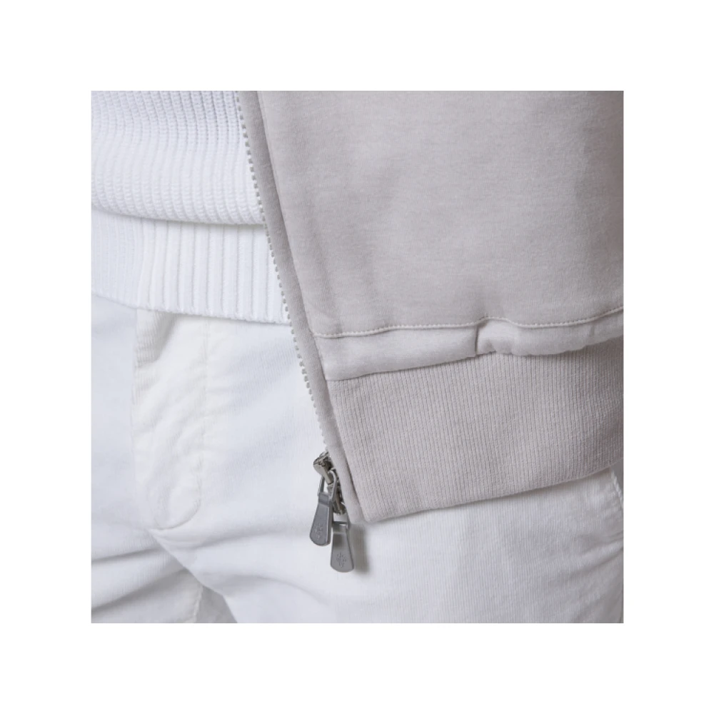 Eleventy Capuchontrui in Greige White Heren