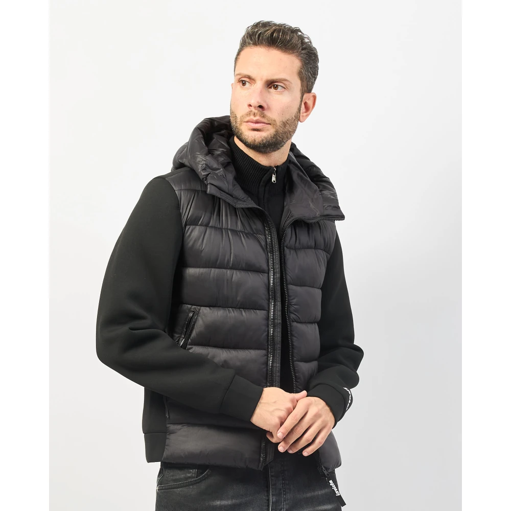 Invicta Blauwe gewatteerde jas met softshell Blue Heren