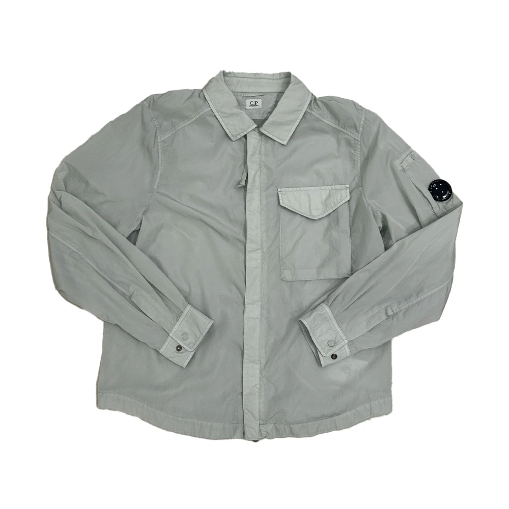 C.P. Company Grijze Shirt met Rits en Drukknopen Gray Heren