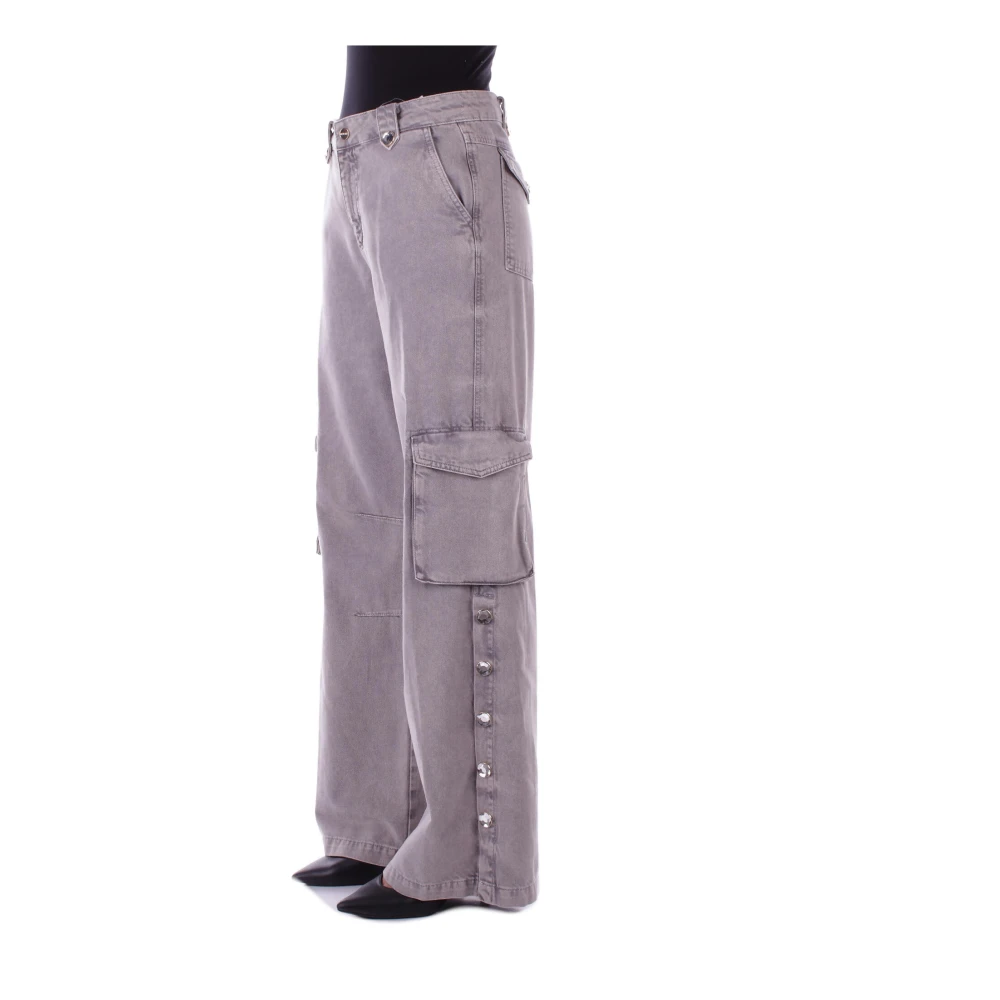 Blugirl Stijlvolle ritsbroek met strass-details Gray Dames