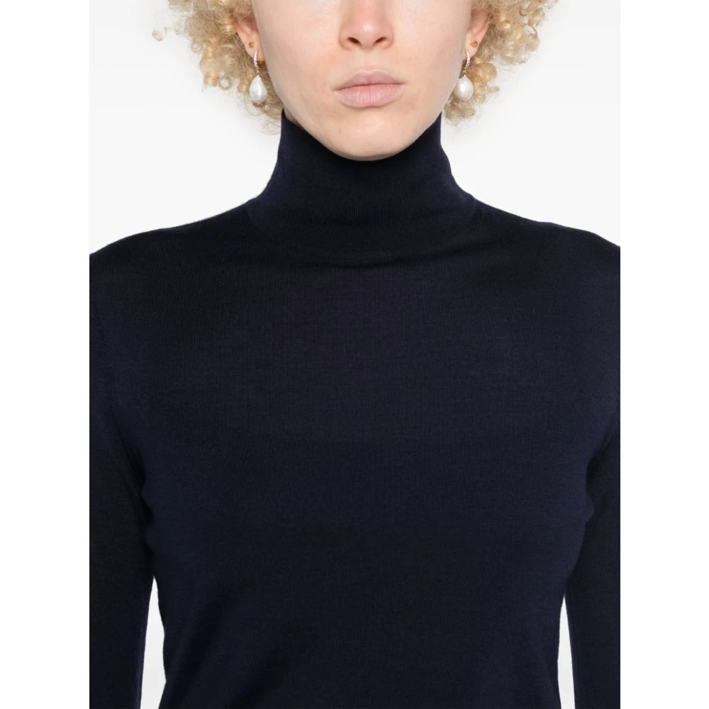 Theory Regal Wool Turtleneck Sweater Blue Dames