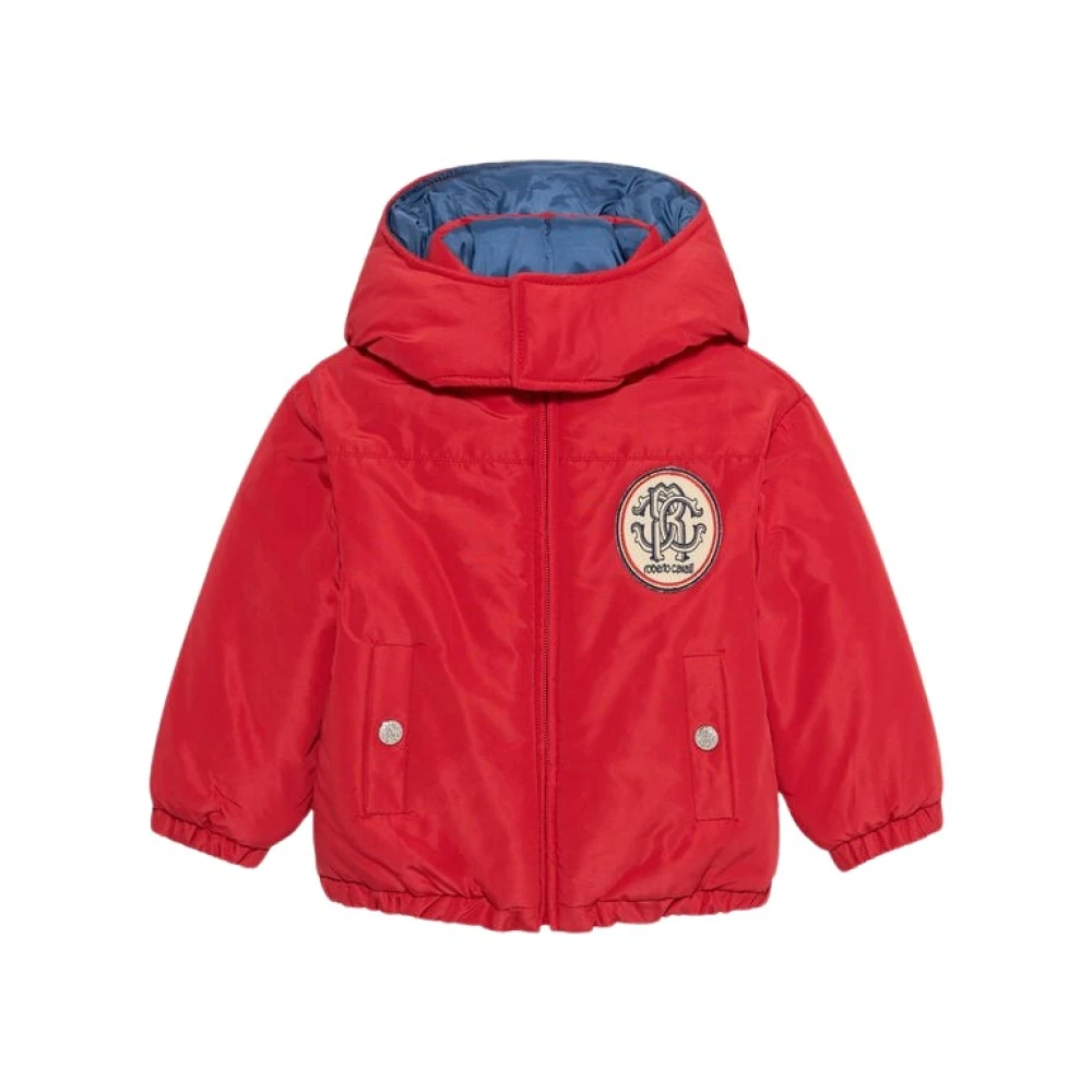 Roberto Cavalli Boys Red Winter Jackets, 12 M, Jacket With Rc Monogram Patch