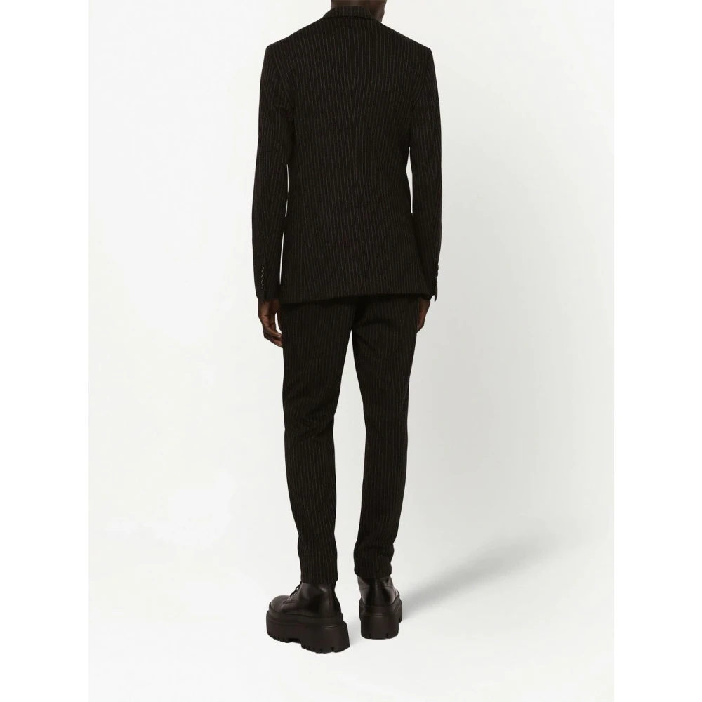 Dolce & Gabbana Diplomatieke Gestreepte Blazer Black Heren