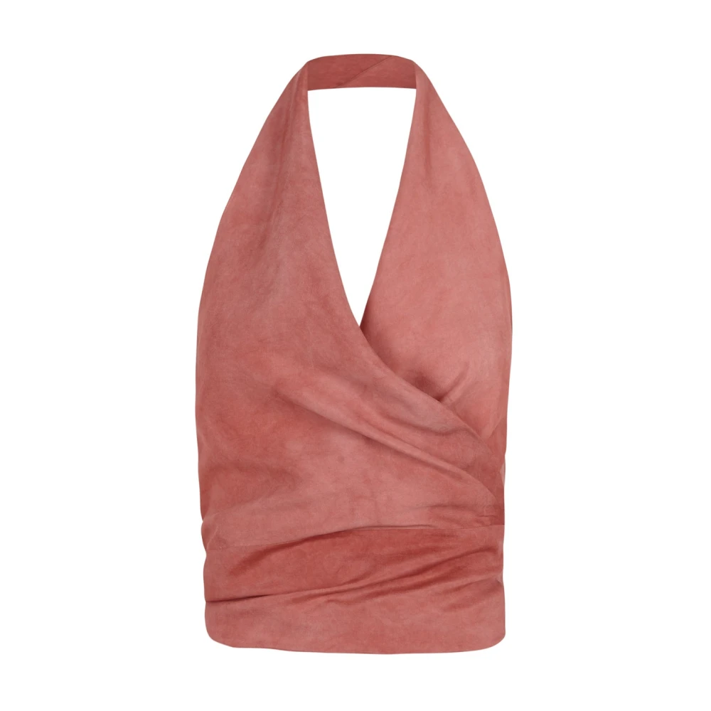Cortana Women's Pink Sleeveless Tops,, Salo, Top In Silk Dyed Strawberry 2XL
