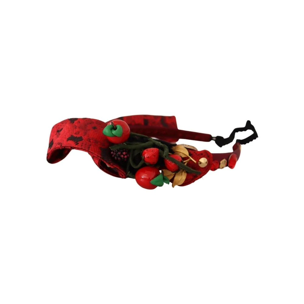 Dolce & Gabbana Red Tiara Berry Fruit Crystal Bow Hair Diadem Headband - Image 3