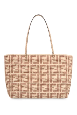 Raffia Stor Tote med Läderdetaljer