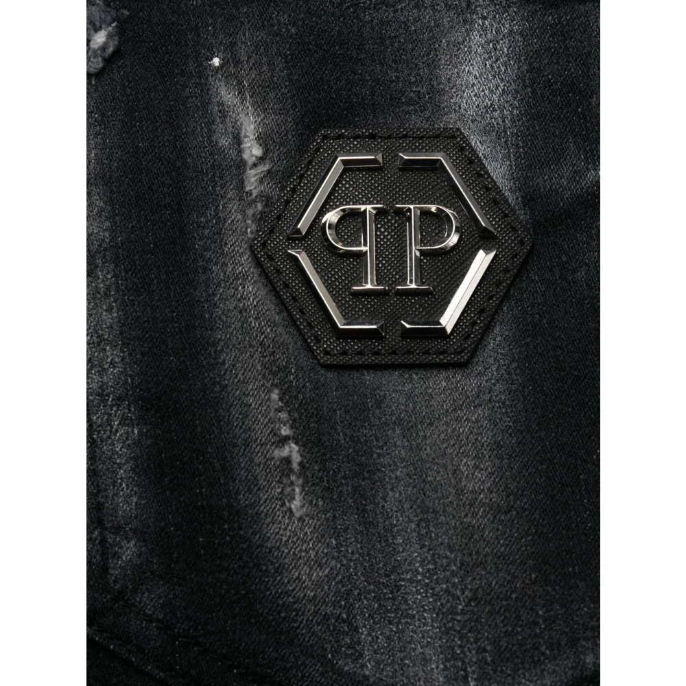 Philipp Plein Zwarte Straight Denim Broek Black Heren