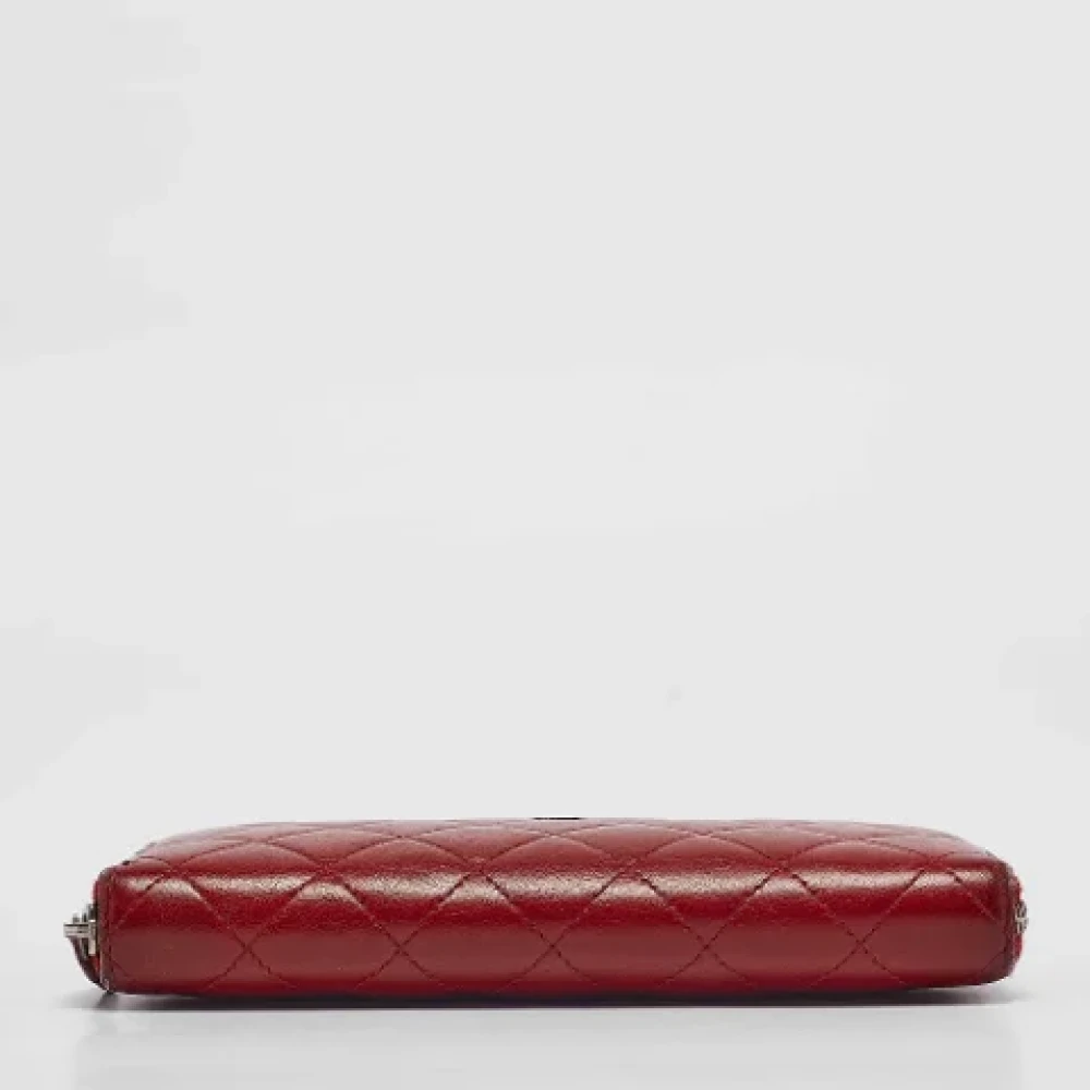 Chanel Vintage Pre-owned Leather wallets Red Dames