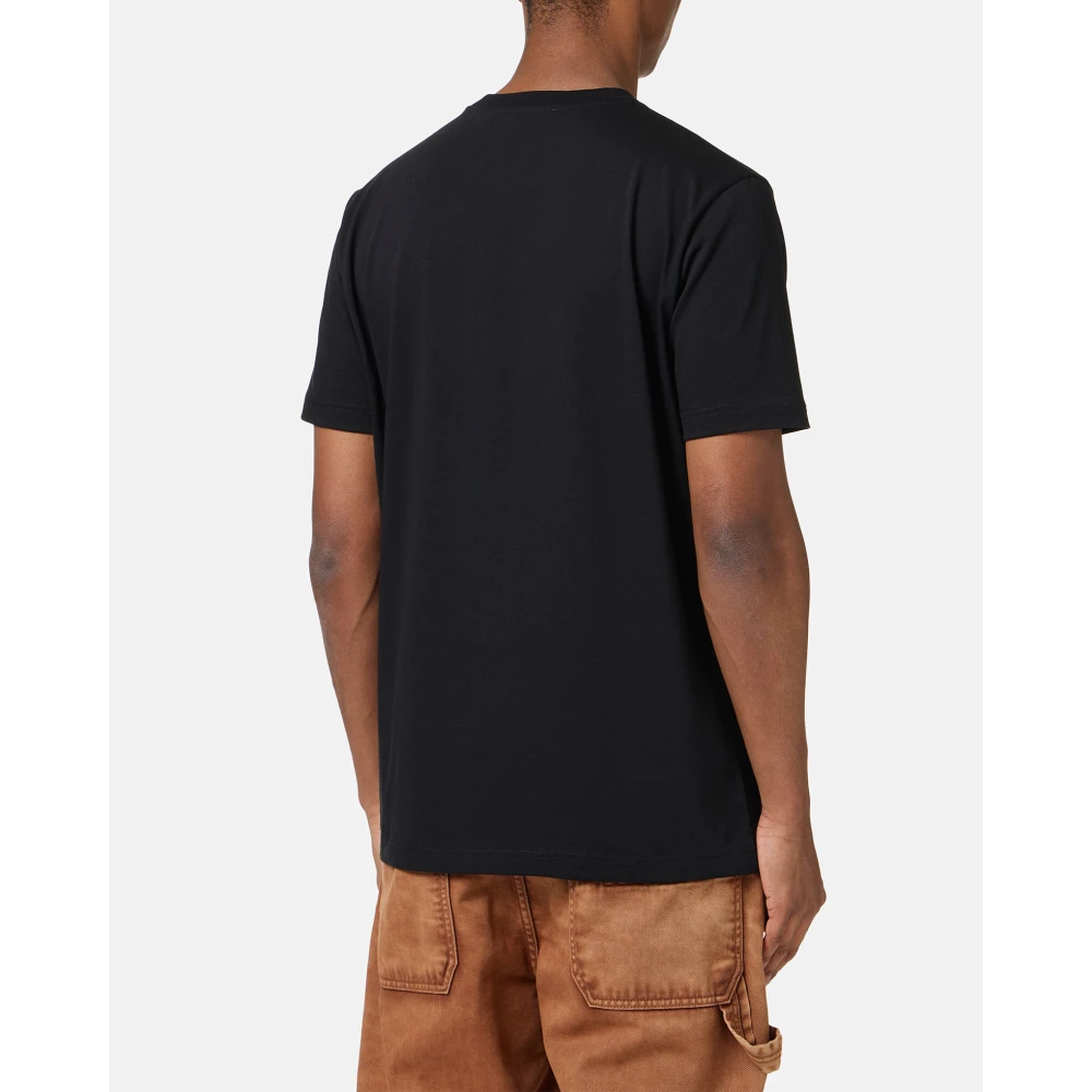 Iceberg Zwart katoenen jersey T-shirt met geborduurd logopatch Black Heren