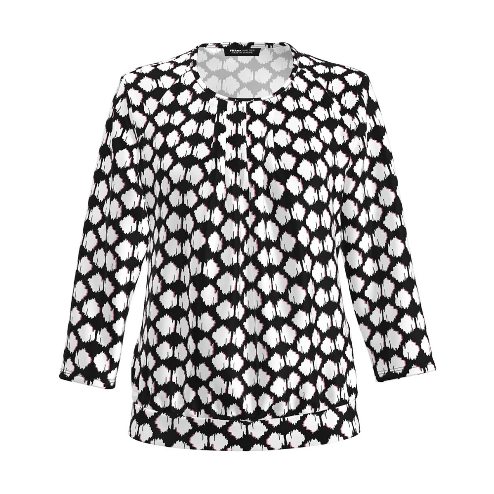 Frank Walder Lange Mouw Blouse Shirt Black Dames
