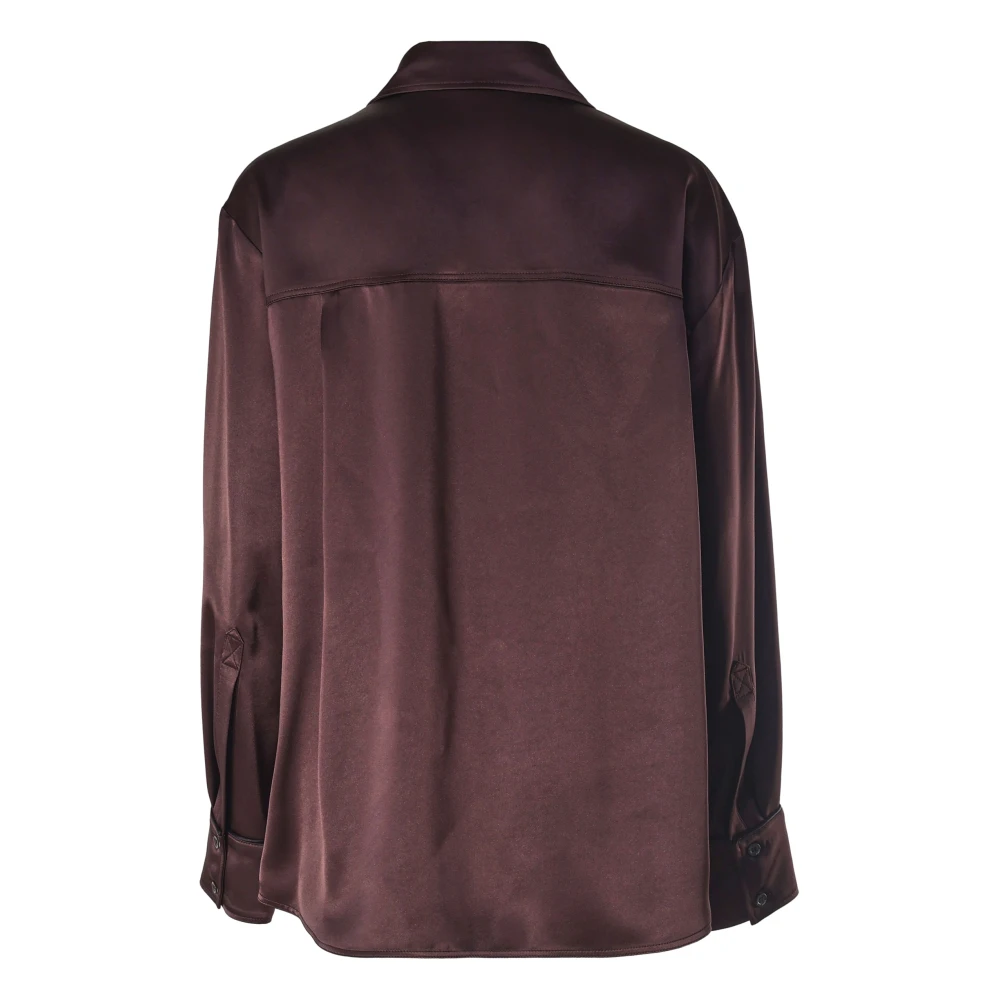 pinko Bruine Shirt met Diepe Halslijn Brown Dames
