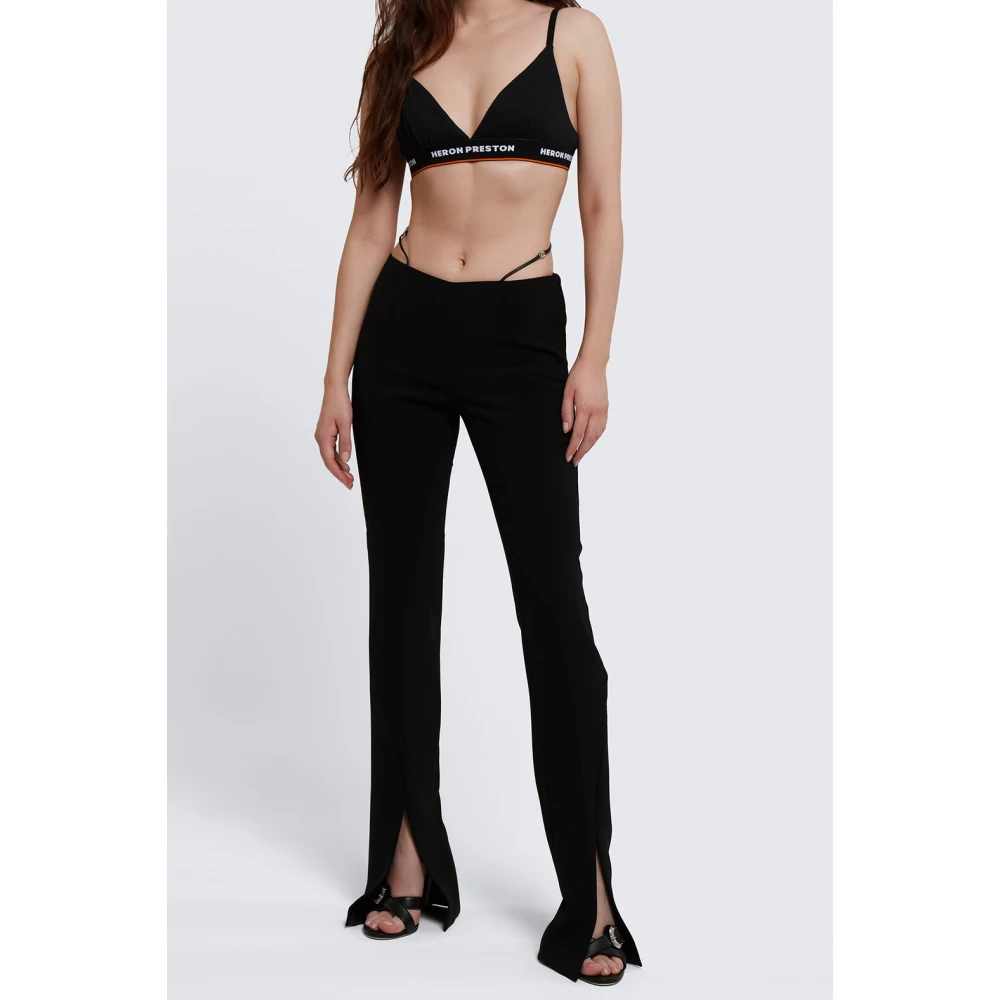 Dsquared2 Zwarte Icon Strap Broek met Rits Black Dames